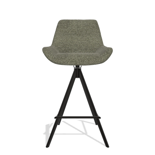 Barhocker Bari 6459 in Stoff Sneak 59 (Dunkelgrau), Beine in Schwarz, Vorderansicht