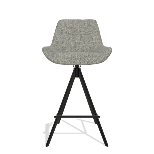 Barhocker Bari 6459 in Stoff Taurus 65 (Taupe), Beine in Schwarz, Vorderansicht