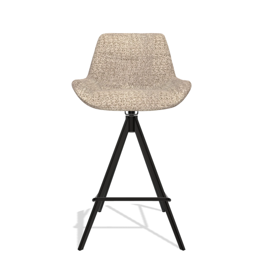 Barhocker Bari 6459 in Stoff Venga 10 (Greige), Beine in Schwarz, Vorderansicht