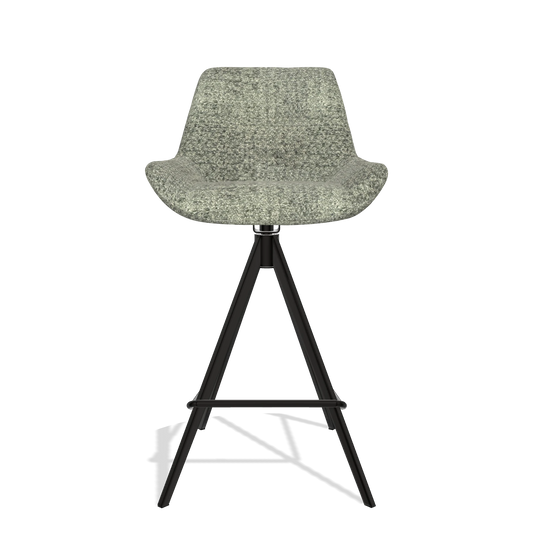 Barhocker Bari 6459 in Stoff Venga 156 (Taupe), Beine in Schwarz, Vorderansicht