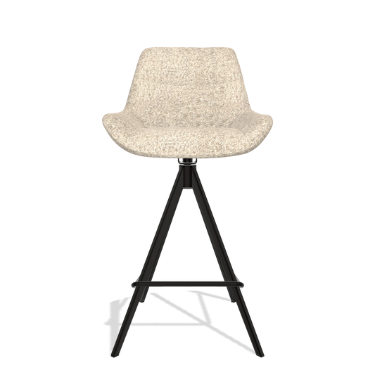 Barhocker Bari 6459 in Stoff Venga 214 (Hellgrau), Beine in Schwarz, Vorderansicht