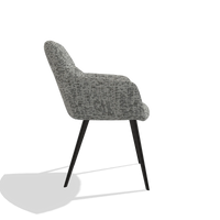 Esszimmerstuhl Bari 6405 in Stoff Be Fine 45 (Taupe), Beine in Schwarz, Seitenansicht