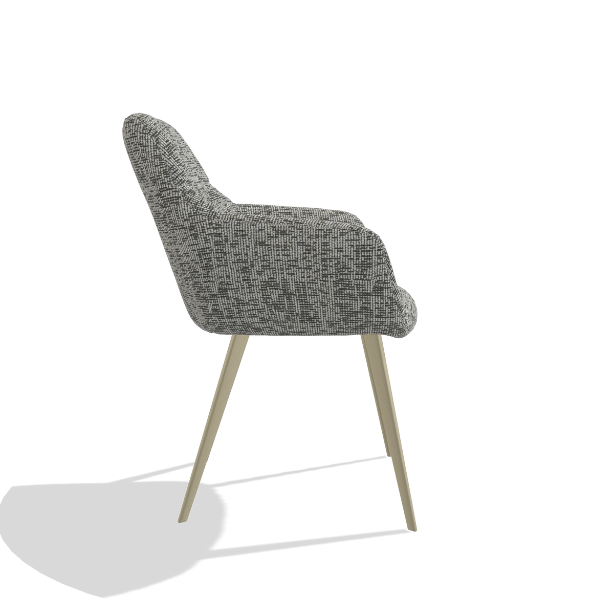 Esszimmerstuhl Bari 6405 in Stoff Be Fine 45 (Taupe), Beine in Champagner, Seitenansicht