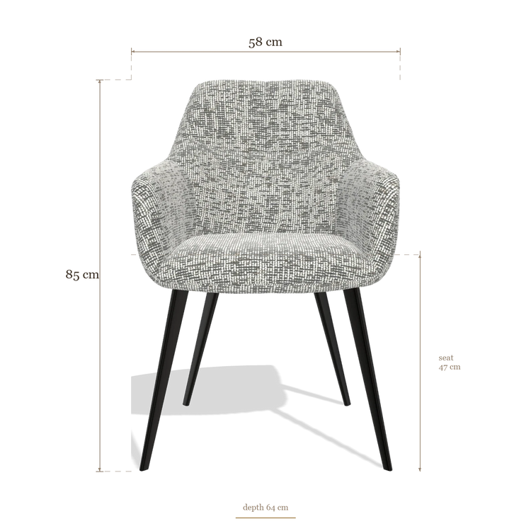 Esszimmerstuhl Bari 6405, Maße 58 x 64 x 85 cm