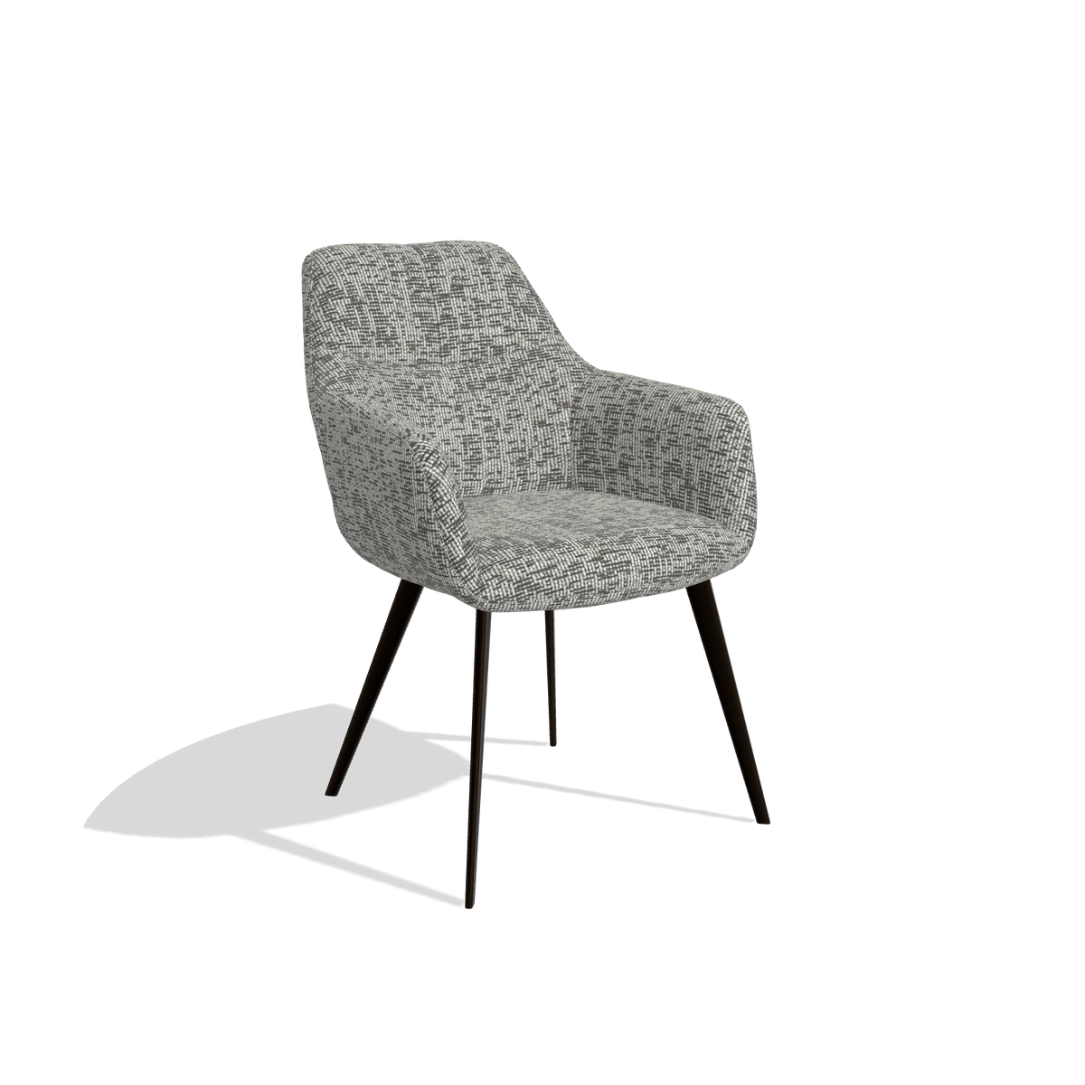Esszimmerstuhl Bari 6405 in Stoff Be Fine 45 (Taupe), Beine in Espresso, Schrägansicht