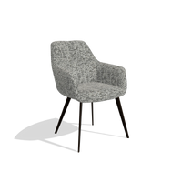 Esszimmerstuhl Bari 6405 in Stoff Be Fine 45 (Taupe), Beine in Espresso, Schrägansicht