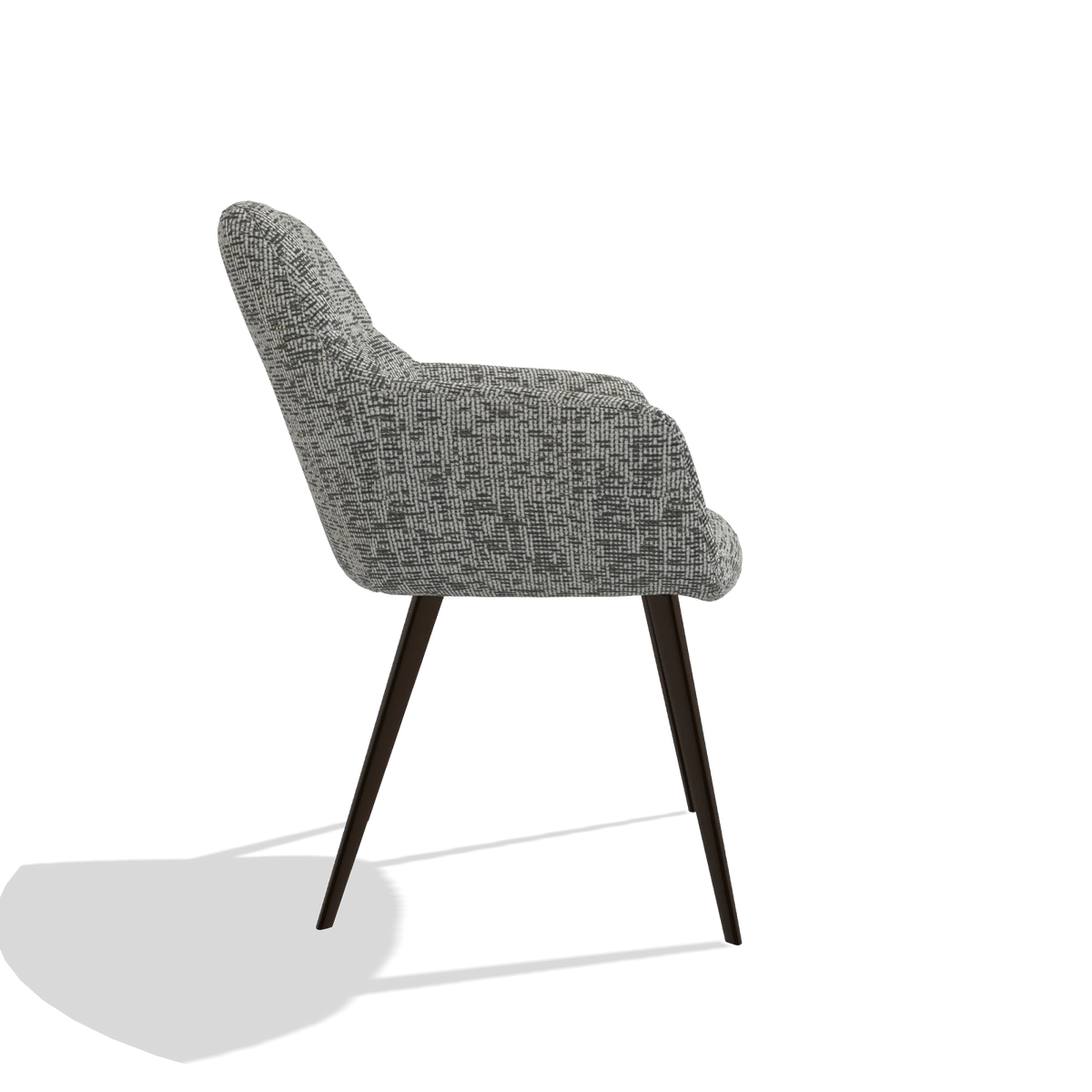 Esszimmerstuhl Bari 6405 in Stoff Be Fine 45 (Taupe), Beine in Espresso, Seitenansicht