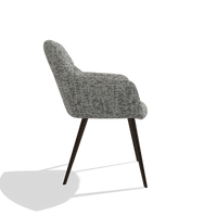 Esszimmerstuhl Bari 6405 in Stoff Be Fine 45 (Taupe), Beine in Espresso, Seitenansicht