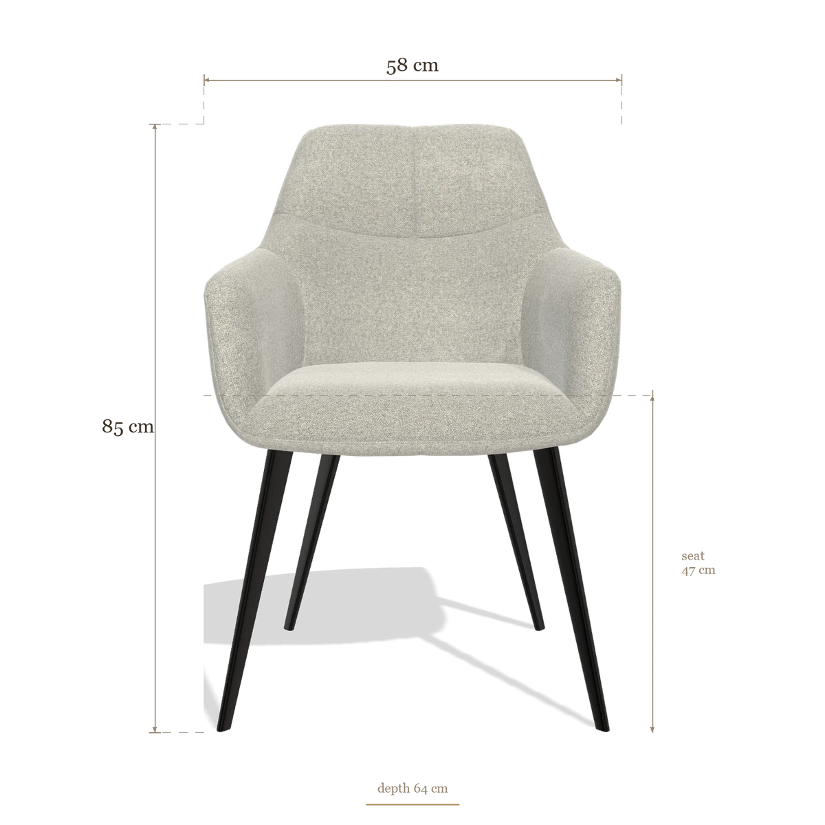 Dining Chair Bari 6405, dimensions 58 x 64 x 85 cm