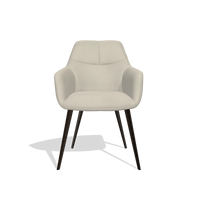 Esszimmerstuhl Bari 6405 in Leder A822 (Hellgrau), Beine in Espresso, Vorderansicht