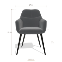 Silla de comedor Bari 6405, medidas 58 x 64 x 85 cm