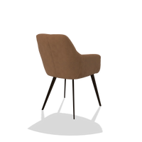 Esszimmerstuhl Bari 6405 in Leder B501 (Karamell), Beine in Espresso, Schrägansicht von hinten