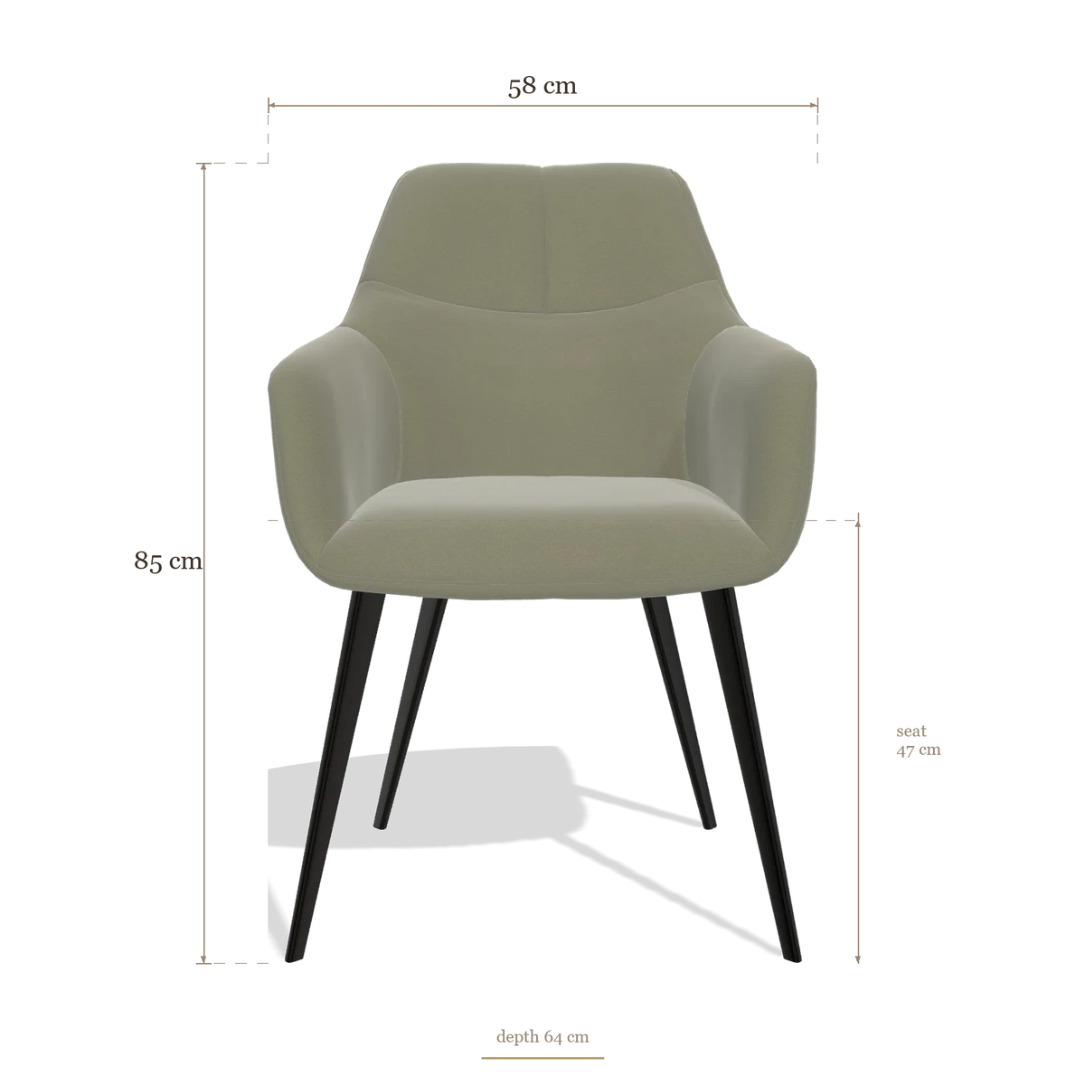 Sedia da pranzo Bari 6405, dimensioni 58 x 64 x 85 cm