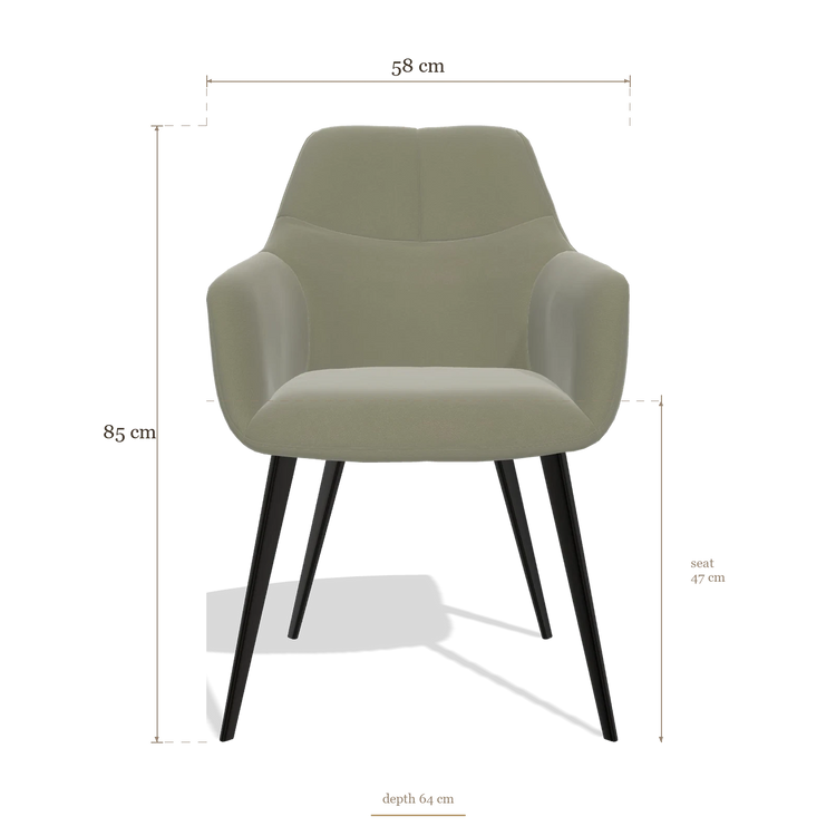 Sedia da pranzo Bari 6405, dimensioni 58 x 64 x 85 cm