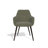Sedia da pranzo Bari 6405 in Pelle B572 (oliva), gambe in espresso, vista frontale