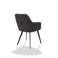 Esszimmerstuhl Bari 6405 in Leder B905 (Anthrazit), Beine in Schwarz, Schrägansicht von hinten