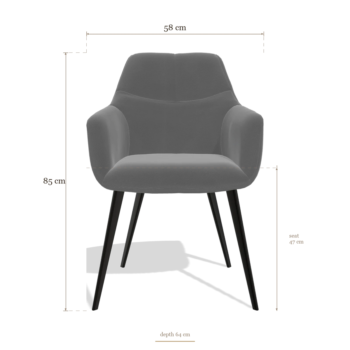 Esszimmerstuhl Bari 6405, Maße 58 x 64 x 85 cm