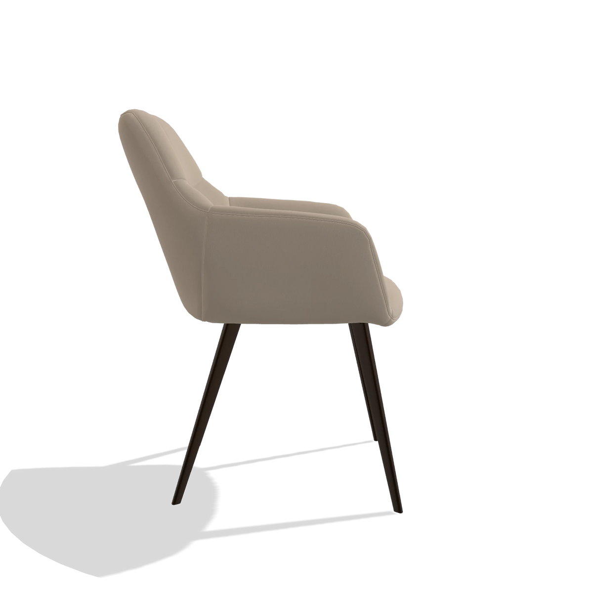 Esszimmerstuhl Bari 6405 in Leder B911 (Sand), Beine in Espresso, Seitenansicht