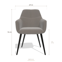 Silla de comedor Bari 6405, medidas 58 x 64 x 85 cm