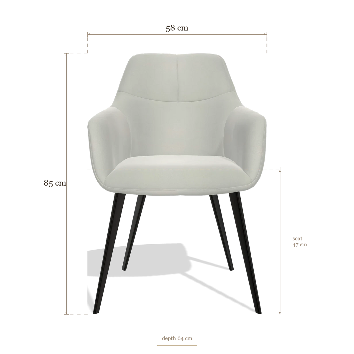 Sedia da pranzo Bari 6405, dimensioni 58 x 64 x 85 cm