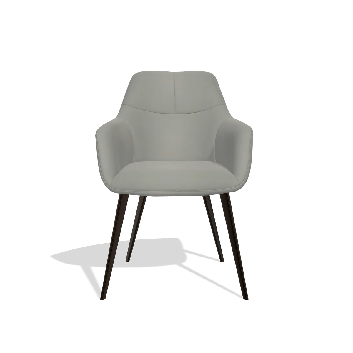 Sedia da pranzo Bari 6405 in Pelle B967 (greige), gambe in espresso, vista frontale