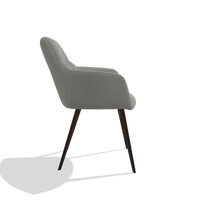 Sedia da pranzo Bari 6405 in Pelle B967 (greige), gambe in espresso, vista laterale