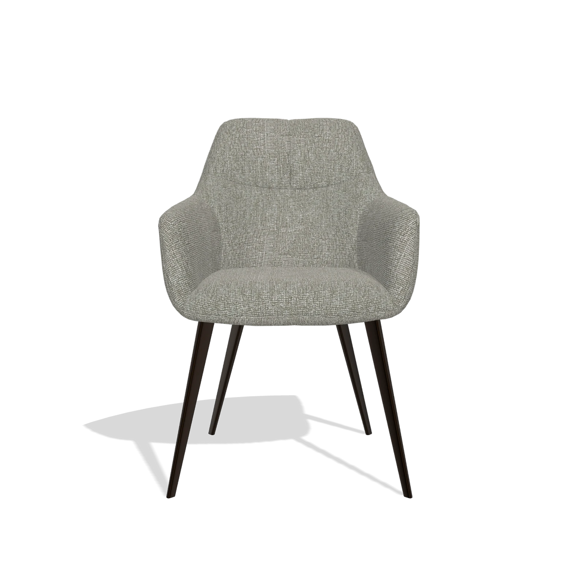 Silla de comedor Bari 6405 en tela Lodge 01 (topo), patas en espresso, vista frontal