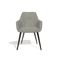 Silla de comedor Bari 6405 en tela Lodge 01 (topo), patas en espresso, vista frontal