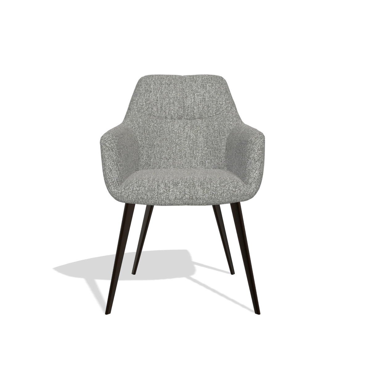 Silla de comedor Bari 6405 en tela Lodge 40 (gris), patas en espresso, vista frontal