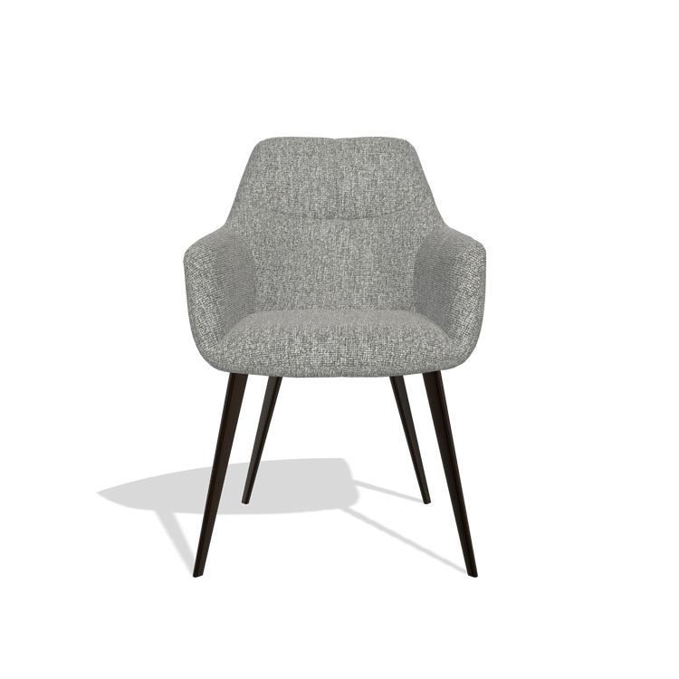 Silla de comedor Bari 6405 en tela Lodge 40 (gris), patas en espresso, vista frontal