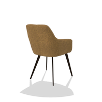 Dining Chair Bari 6405 in Mito 06 fabric (cognac), espresso legs, back angled view