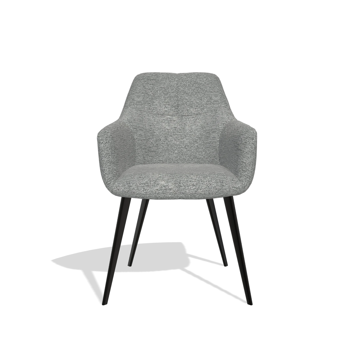 Dining Chair Bari 6405 in Mito 97 fabric (taupe), black legs, front view