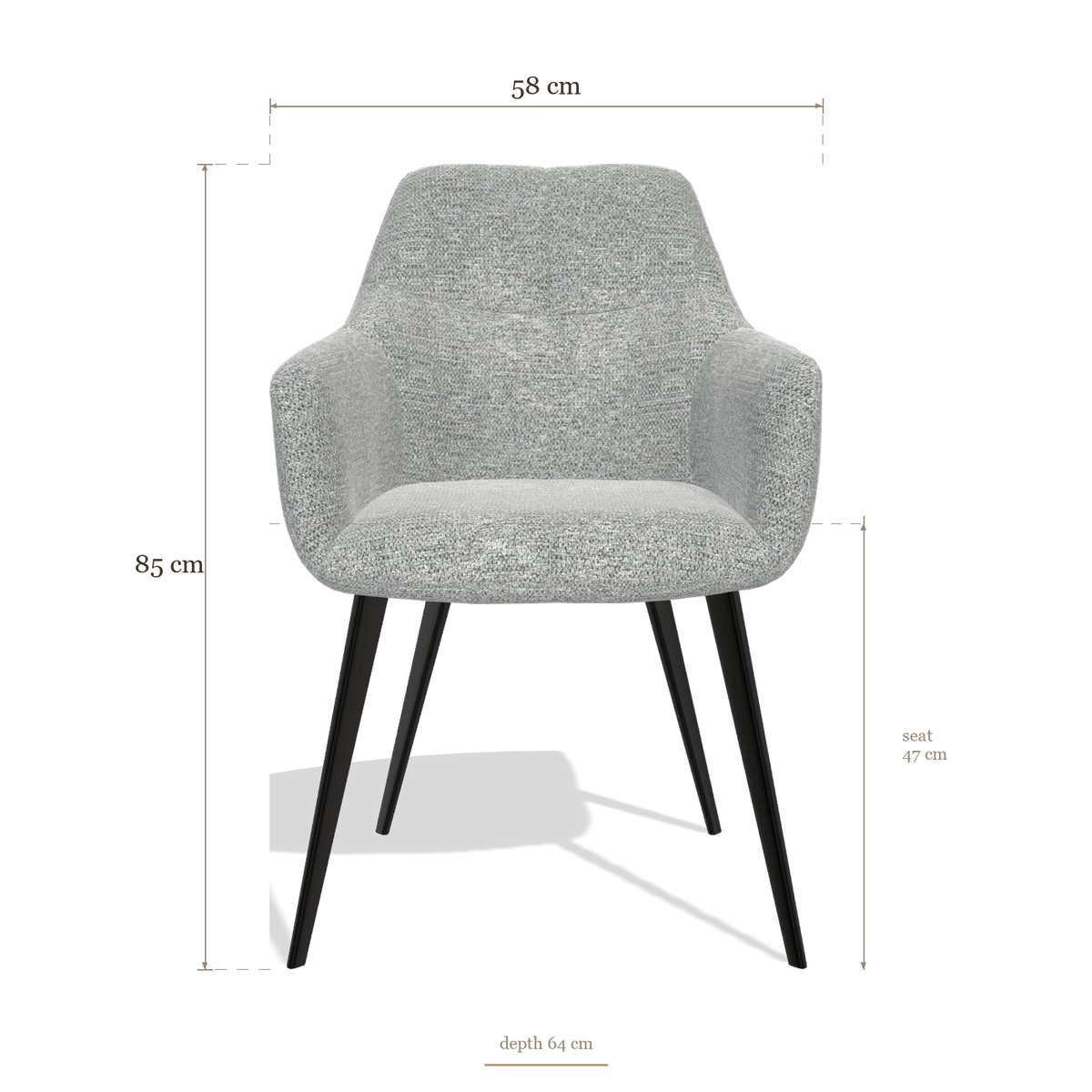 Dining Chair Bari 6405, dimensions 58 x 64 x 85 cm