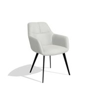 Sedia da pranzo Bari 6405 in tessuto Niagara 901 (grigio chiaro), gambe in nero, vista angolata