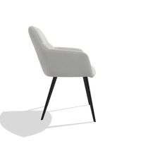 Sedia da pranzo Bari 6405 in tessuto Niagara 901 (grigio chiaro), gambe in nero, vista laterale