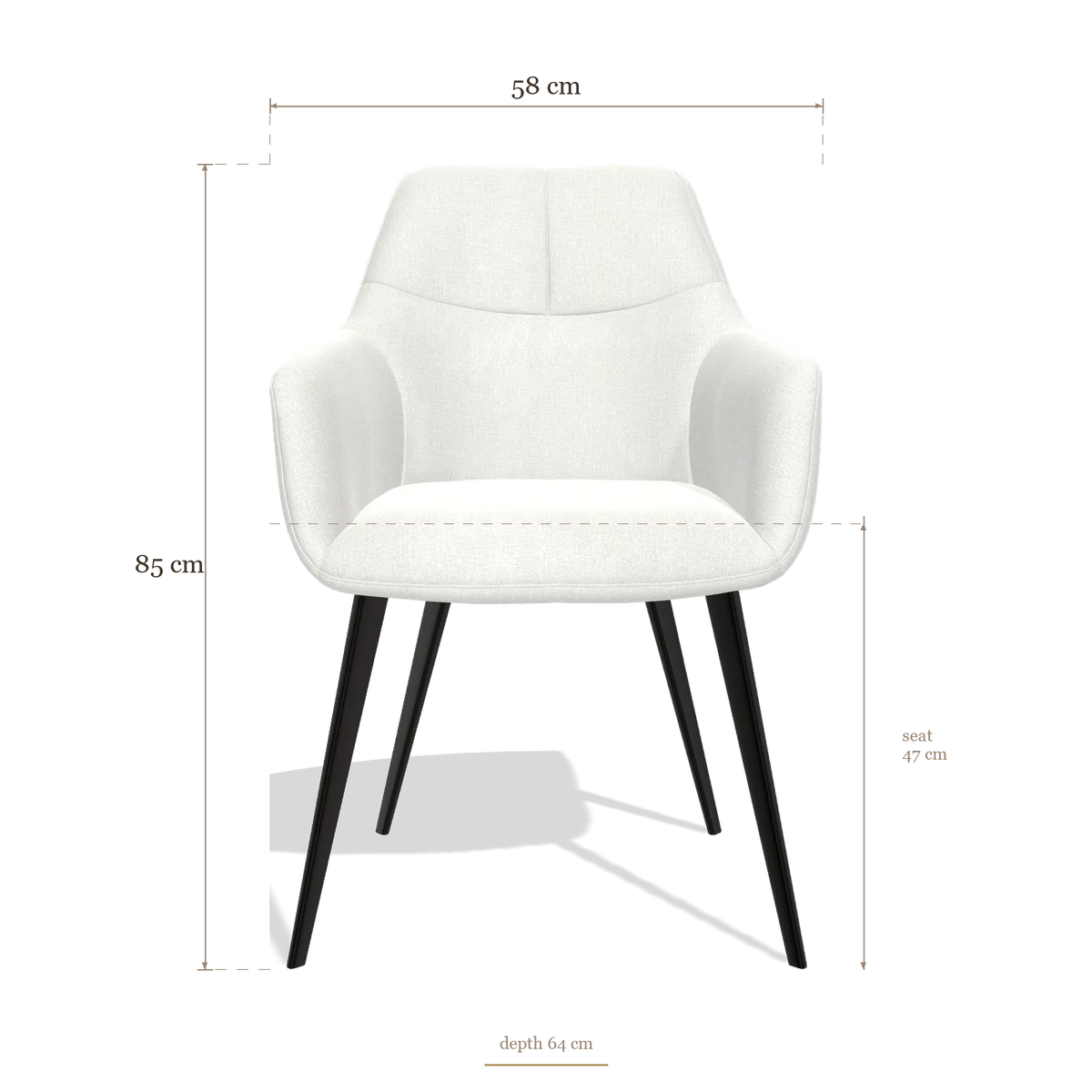 Sedia da pranzo Bari 6405, dimensioni 58 x 64 x 85 cm