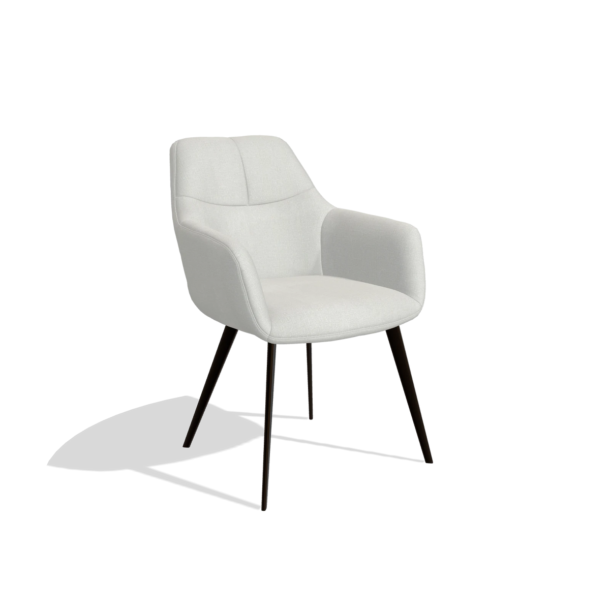 Sedia da pranzo Bari 6405 in tessuto Niagara 901 (grigio chiaro), gambe in espresso, vista angolata