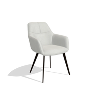 Sedia da pranzo Bari 6405 in tessuto Niagara 901 (grigio chiaro), gambe in espresso, vista angolata