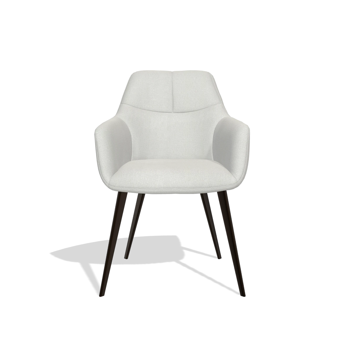 Sedia da pranzo Bari 6405 in tessuto Niagara 901 (grigio chiaro), gambe in espresso, vista frontale