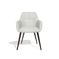 Sedia da pranzo Bari 6405 in tessuto Niagara 901 (grigio chiaro), gambe in espresso, vista frontale