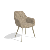 Esszimmerstuhl Bari 6405 in Stoff Oasis 176 (Taupe), Beine in Champagner, Schrägansicht
