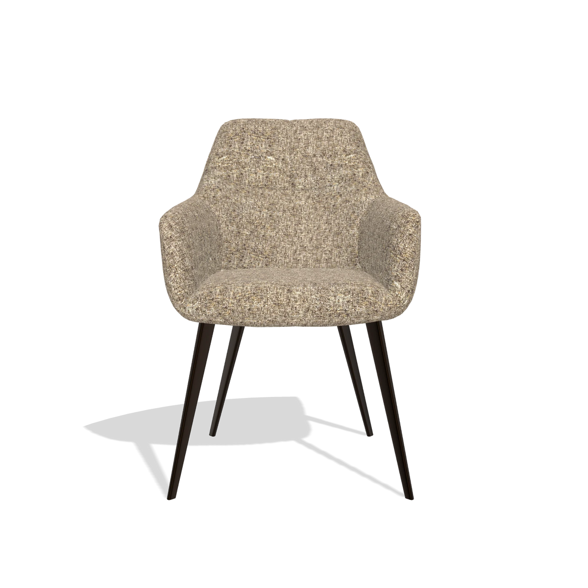 Esszimmerstuhl Bari 6405 in Stoff Oasis 176 (Taupe), Beine in Espresso, Vorderansicht