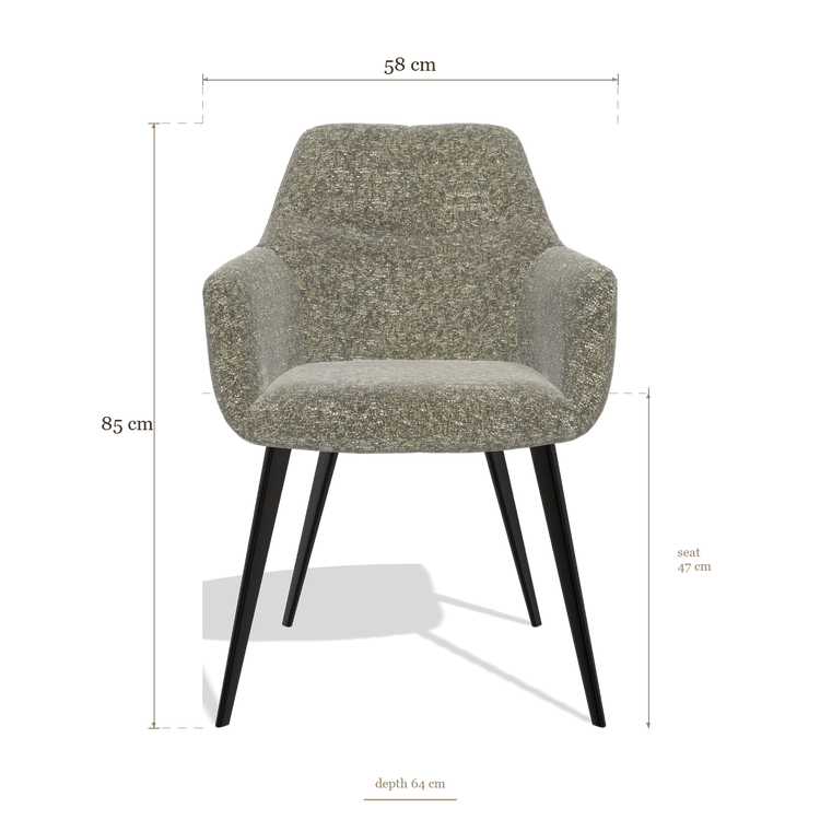 Chaise de salle à manger Bari 6405, dimensions 58 x 64 x 85 cm