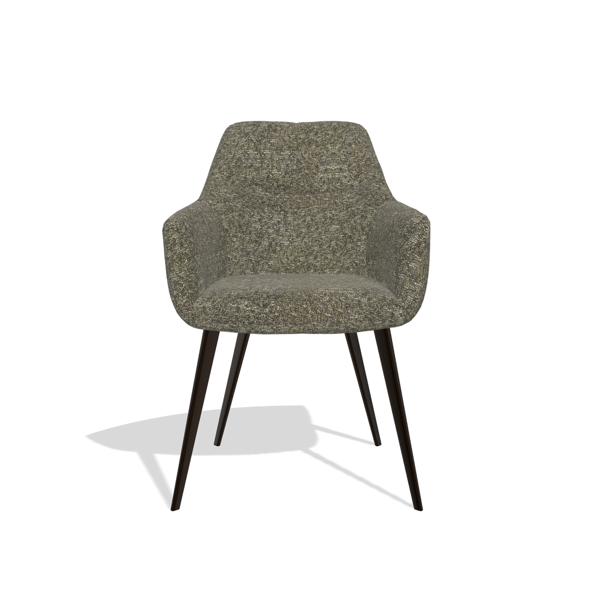 Chaise de salle à manger Bari 6405 en tissu Oasis 88 (marron), pieds en espresso, vue de face
