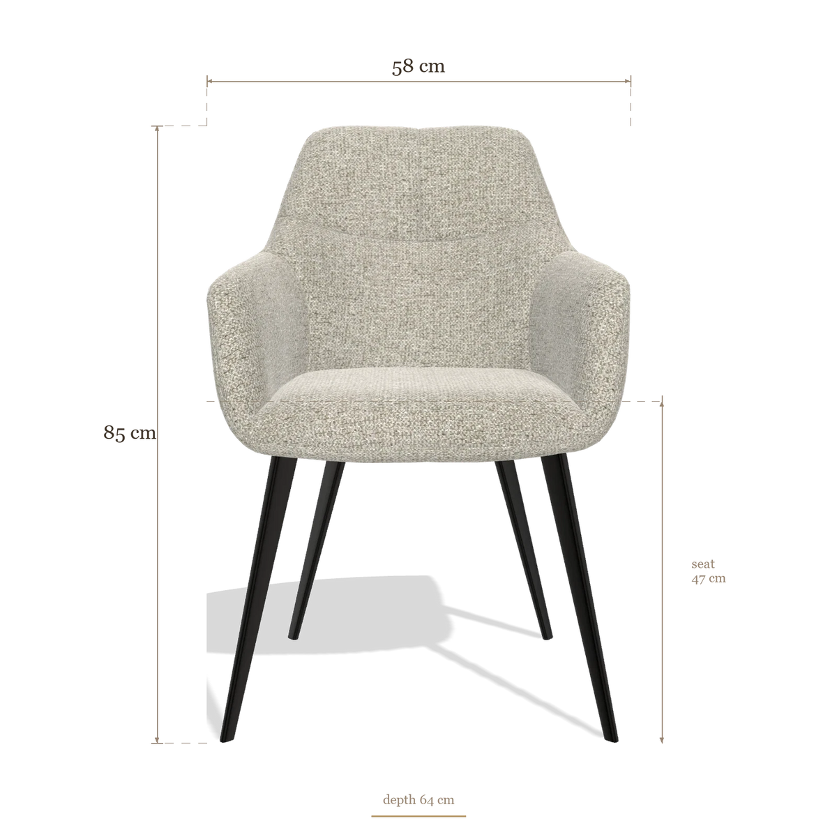 Sedia da pranzo Bari 6405, dimensioni 58 x 64 x 85 cm