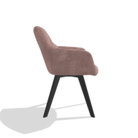 Esszimmerstuhl mit Armlehnen Basil 6624 in Stoff Adore 200 (Taupe), Beine in Schwarz, Seitenansicht