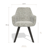 Dining Chair with Armrests Basil 6624, dimensions 59 x 65 x 88 cm