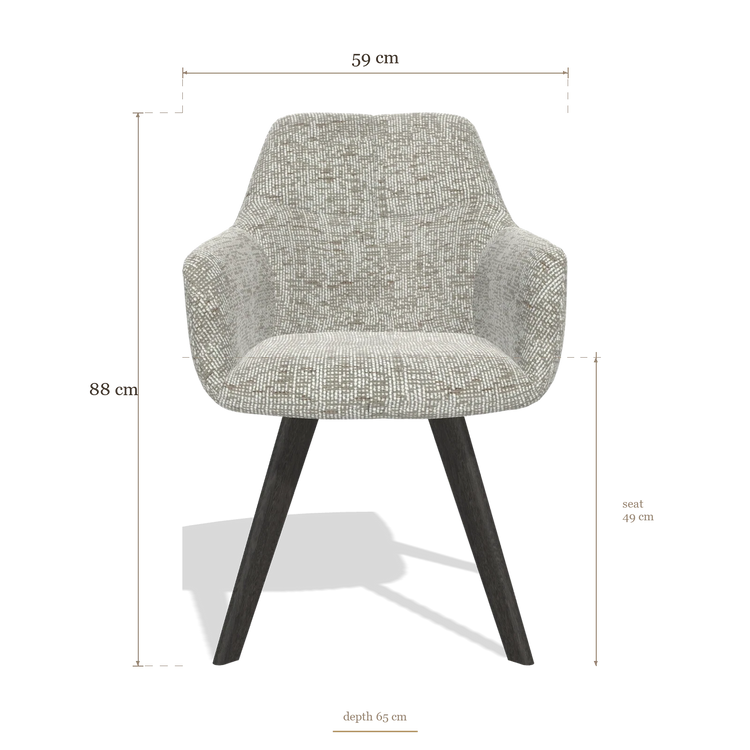 Dining Chair with Armrests Basil 6624, dimensions 59 x 65 x 88 cm