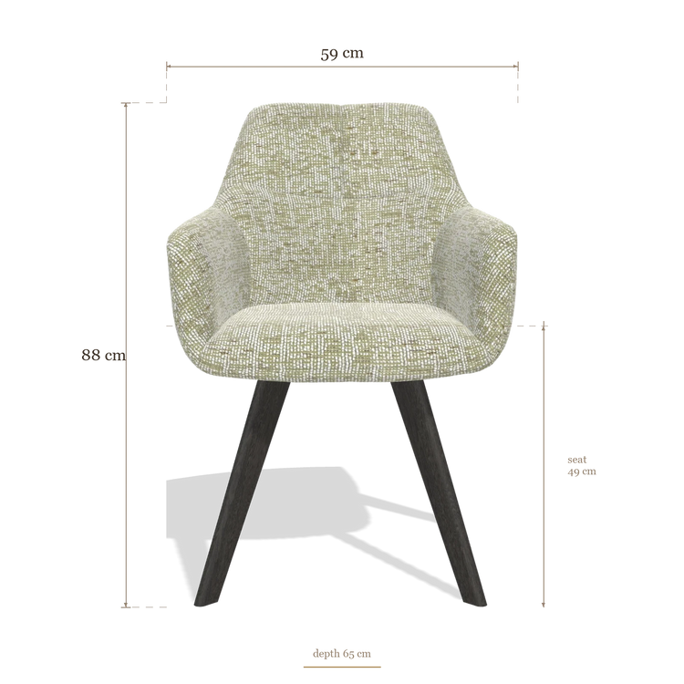 Dining Chair with Armrests Basil 6624, dimensions 59 x 65 x 88 cm