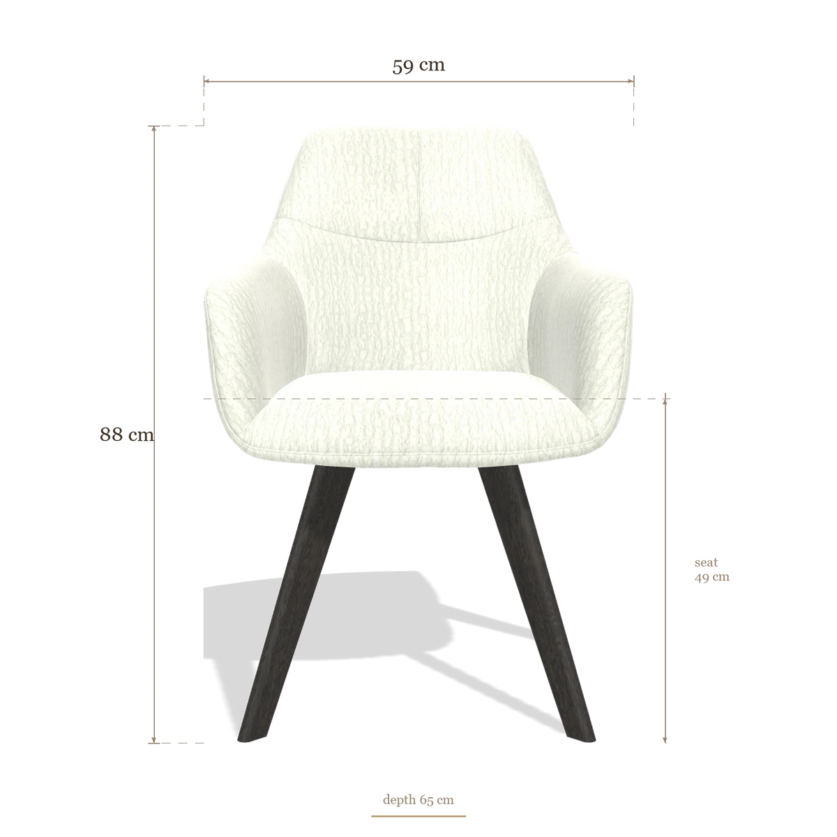 Dining Chair with Armrests Basil 6624, dimensions 59 x 65 x 88 cm